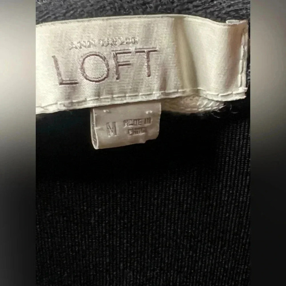 LOFT Cotton Striped Drawstring Sweatshirt, size Medium. - Picture 6 of 6